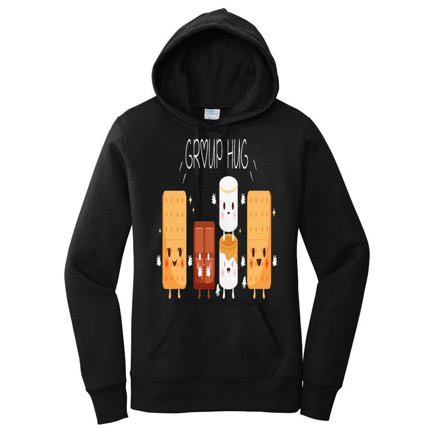 Smores Group Hug  Camping Campfire Marshmallow Smores Women's Pullover Hoodie