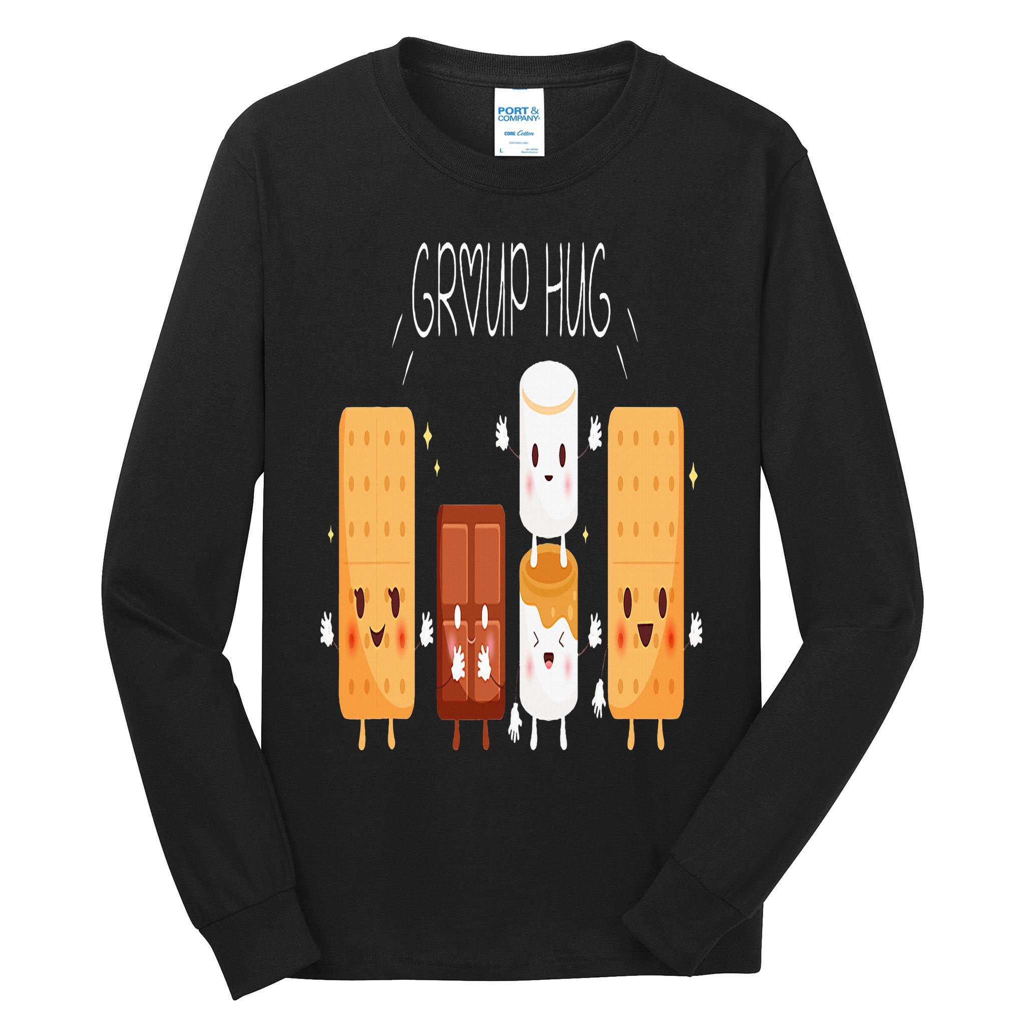 Smores Group Hug  Camping Campfire Marshmallow Smores Tall Long Sleeve T-Shirt