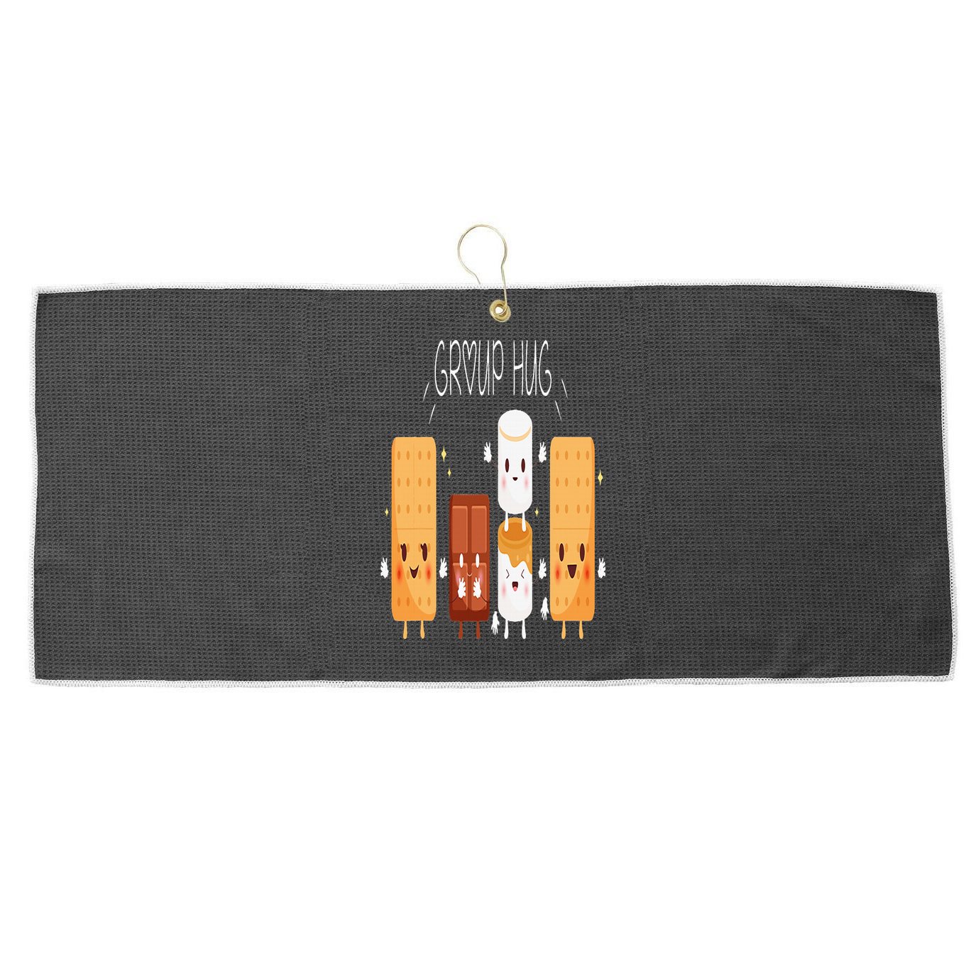 Smores Group Hug  Camping Campfire Marshmallow Smores Large Microfiber Waffle Golf Towel