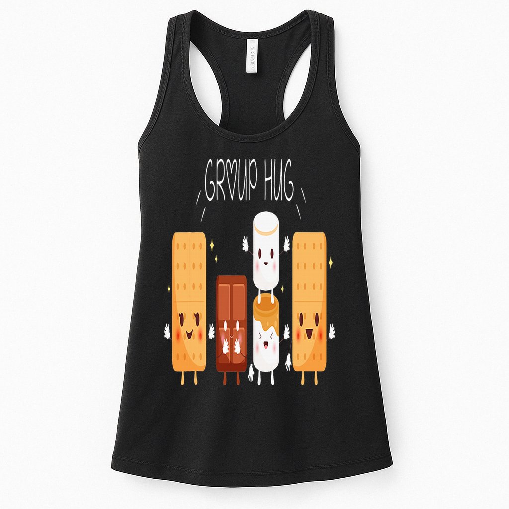 Smores Group Hug  Camping Campfire Marshmallow Smores Womens Tank Top