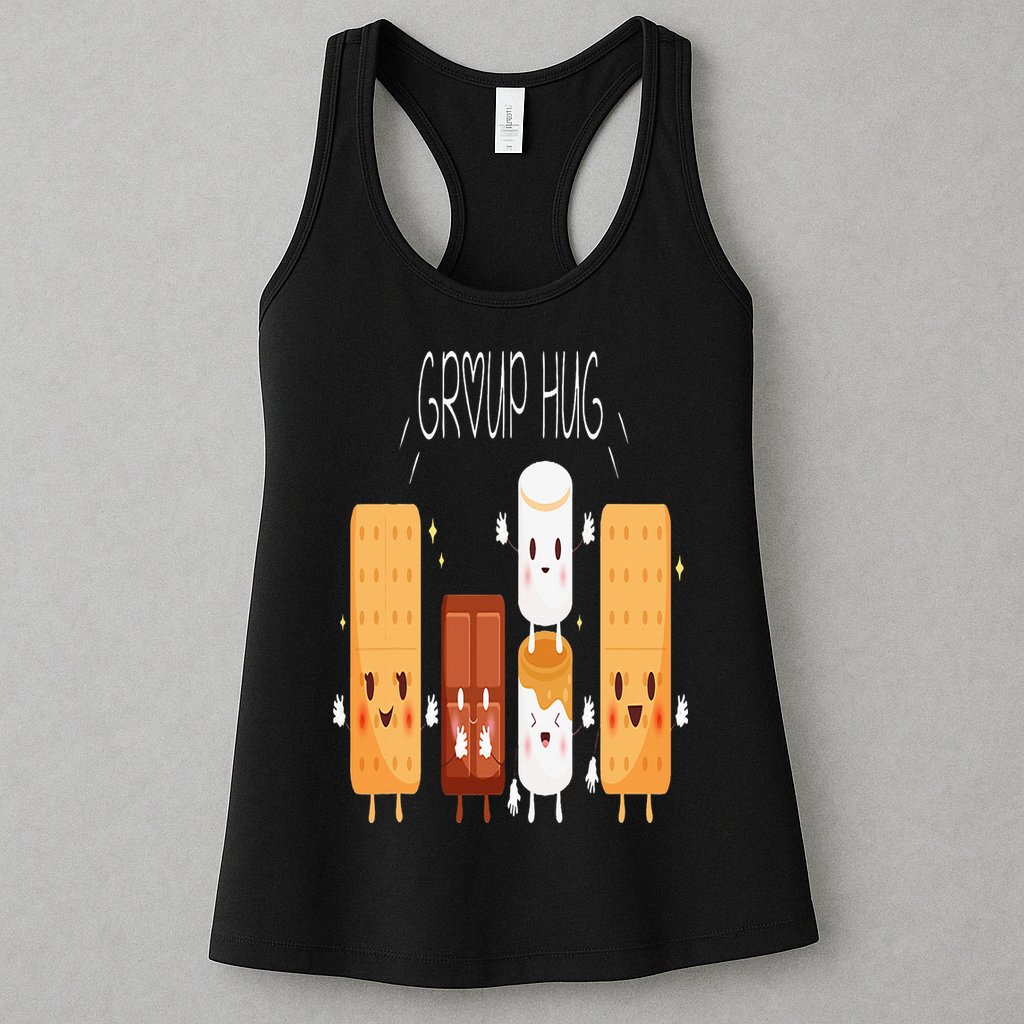 Smores Group Hug  Camping Campfire Marshmallow Smores Womens Tank Top