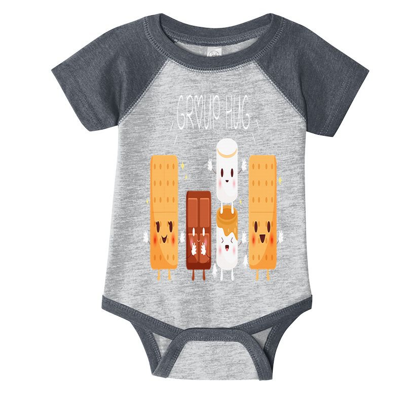 Smores Group Hug  Camping Campfire Marshmallow Smores Infant Baby Jersey Bodysuit