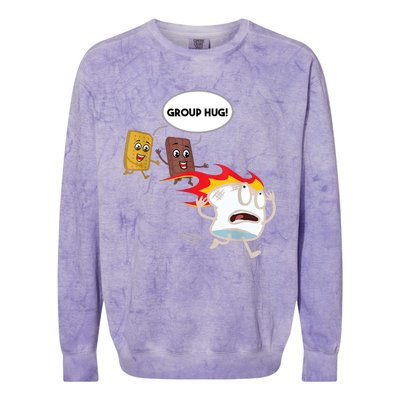 Smores Group Hug S’Mores Camping Food Marshmallows On Fire Colorblast Crewneck Sweatshirt