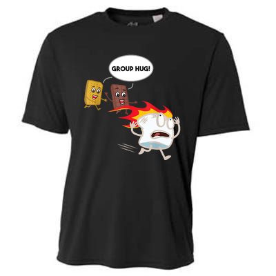 Smores Group Hug S’Mores Camping Food Marshmallows On Fire Cooling Performance Crew T-Shirt