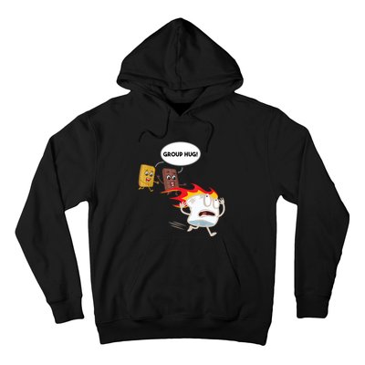 Smores Group Hug S’Mores Camping Food Marshmallows On Fire Hoodie