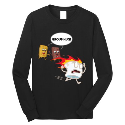 Smores Group Hug S’Mores Camping Food Marshmallows On Fire Long Sleeve Shirt