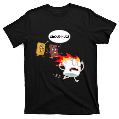 Smores Group Hug S’Mores Camping Food Marshmallows On Fire T-Shirt