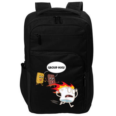 Smores Group Hug S’Mores Camping Food Marshmallows On Fire Impact Tech Backpack