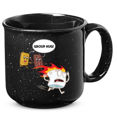 Smores Group Hug S’Mores Camping Food Marshmallows On Fire 15oz Campfire Ceramic Mug