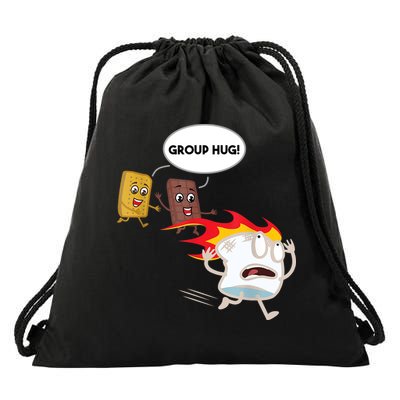 Smores Group Hug S’Mores Camping Food Marshmallows On Fire Drawstring Bag