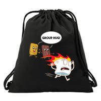 Smores Group Hug S’Mores Camping Food Marshmallows On Fire Drawstring Bag