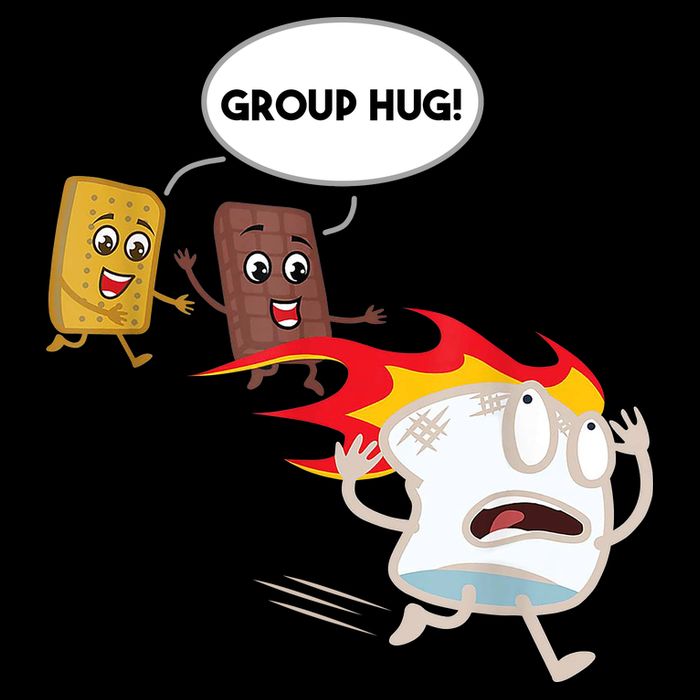 Smores Group Hug S’Mores Camping Food Marshmallows On Fire Drawstring Bag
