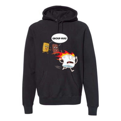 Smores Group Hug S’Mores Camping Food Marshmallows On Fire Premium Hoodie