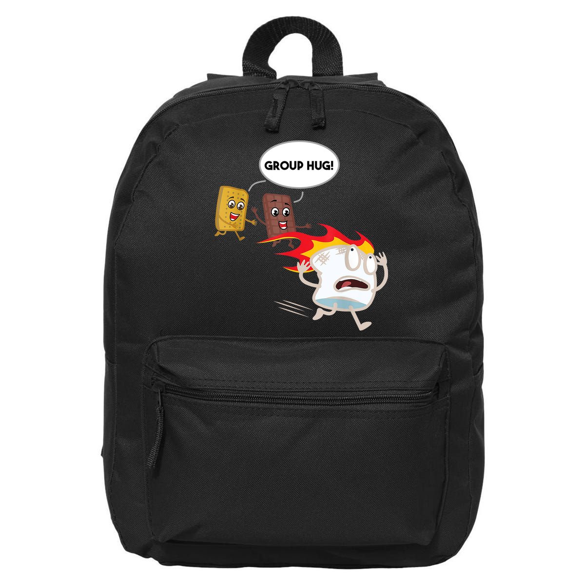 Smores Group Hug S’Mores Camping Food Marshmallows On Fire 16 in Basic Backpack
