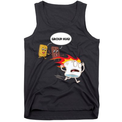 Smores Group Hug S’Mores Camping Food Marshmallows On Fire Tank Top