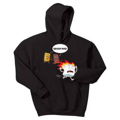 Smores Group Hug S’Mores Camping Food Marshmallows On Fire Kids Hoodie