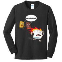 Smores Group Hug S’Mores Camping Food Marshmallows On Fire Kids Long Sleeve Shirt