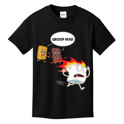 Smores Group Hug S’Mores Camping Food Marshmallows On Fire Kids T-Shirt