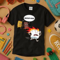 Smores Group Hug S’Mores Camping Food Marshmallows On Fire Kids T-Shirt