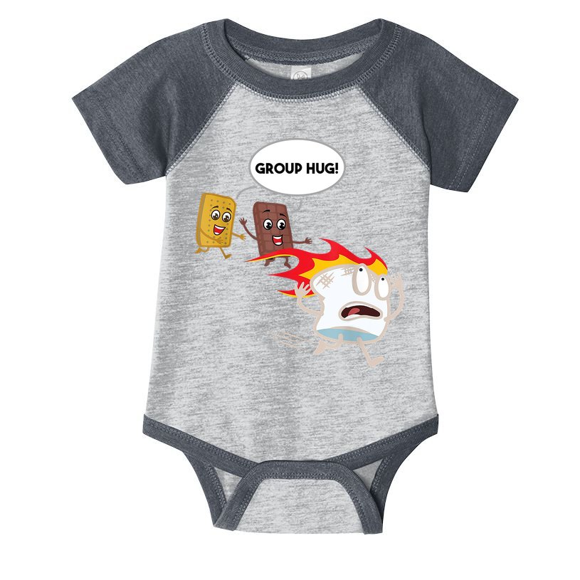 Smores Group Hug S’Mores Camping Food Marshmallows On Fire Infant Baby Jersey Bodysuit