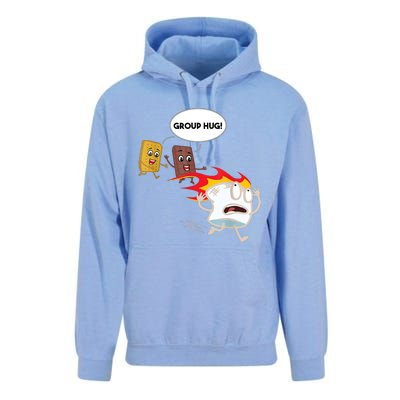 Smores Group Hug S’Mores Camping Food Marshmallows On Fire Unisex Surf Hoodie