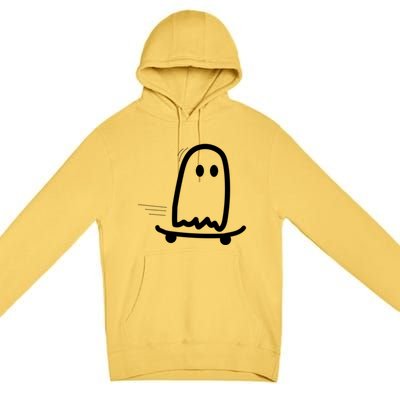 Skateboard Ghost Halloween Costume Funny Ghost Skateboarding Gift Premium Pullover Hoodie