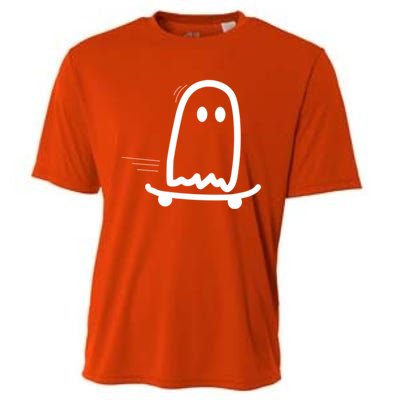 Skateboard Ghost Halloween Costume Funny Ghost Skateboarding Gift Cooling Performance Crew T-Shirt