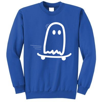 Skateboard Ghost Halloween Costume Funny Ghost Skateboarding Gift Sweatshirt