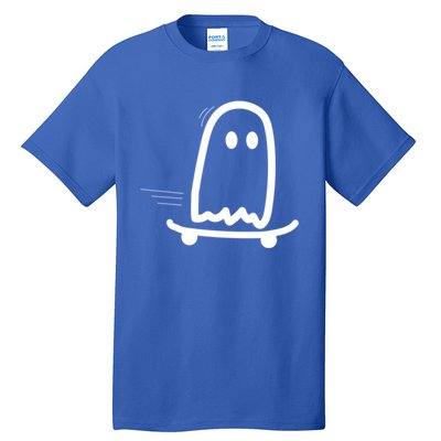 Skateboard Ghost Halloween Costume Funny Ghost Skateboarding Gift Tall T-Shirt