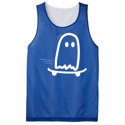 Skateboard Ghost Halloween Costume Funny Ghost Skateboarding Gift Mesh Reversible Basketball Jersey Tank