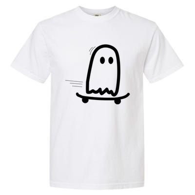 Skateboard Ghost Halloween Costume Funny Ghost Skateboarding Gift Garment-Dyed Heavyweight T-Shirt