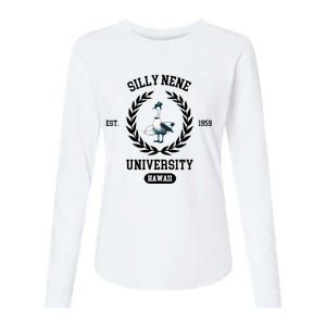 Silly Goose Hawaii Silly Nene Goose Womens Cotton Relaxed Long Sleeve T-Shirt