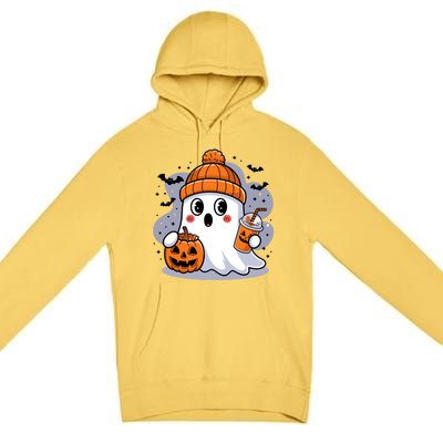 Spooky Ghost Ing Coffee Halloween Pumpkin Ice Coffee Cool Gift Premium Pullover Hoodie