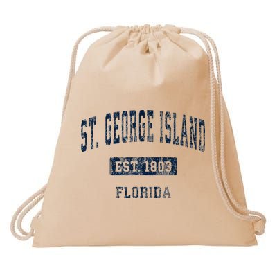 St. George Island Florida Fl Vintage Sports Established Drawstring Bag