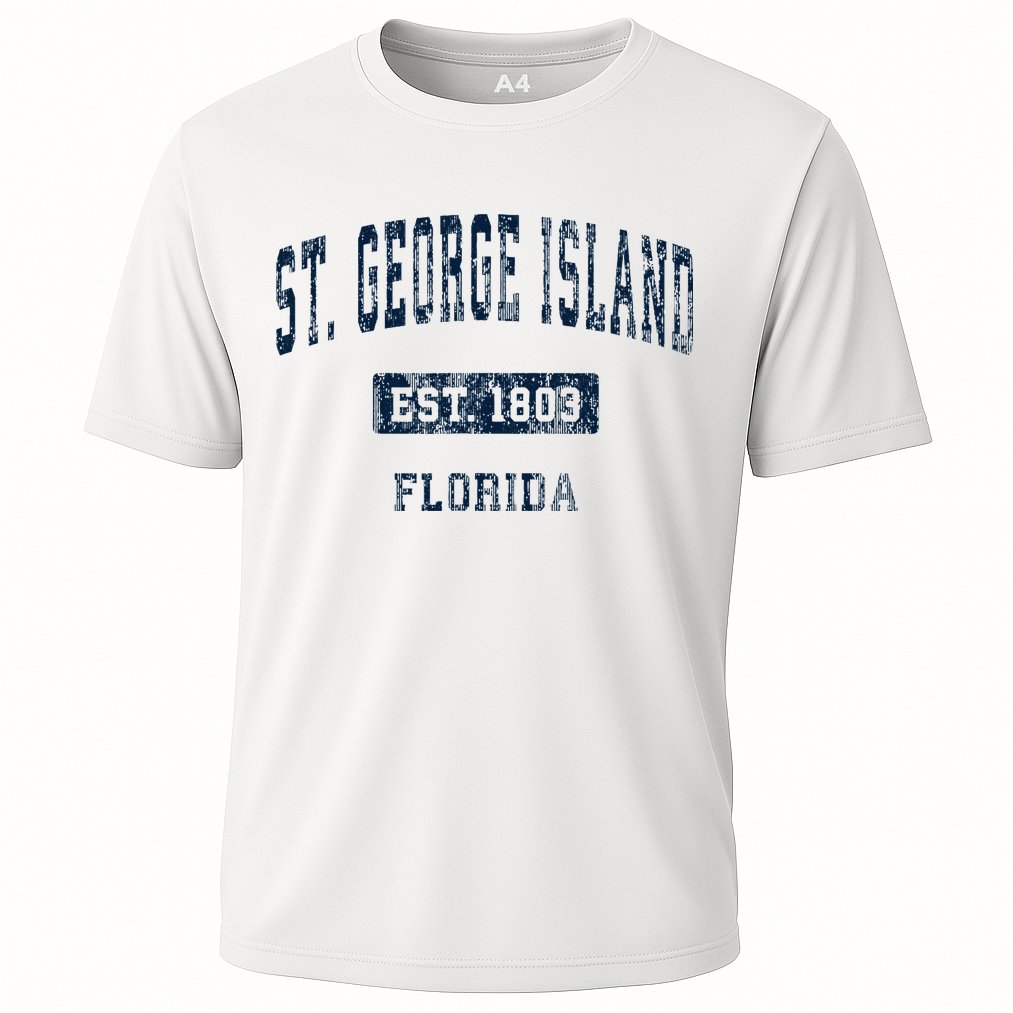St. George Island Florida Fl Vintage Sports Established Performance Shirt
