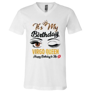 September Girl Its My Birthday Virgo Queen Bday V-Neck T-Shirt