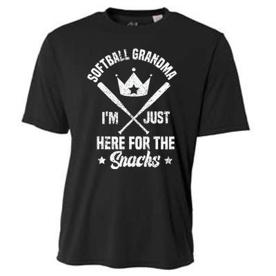 Softball Grandma I'm Just Here for the snacks Baseball Cute Cooling Performance Crew T-Shirt