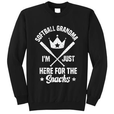 Softball Grandma I'm Just Here for the snacks Baseball Cute Sweatshirt