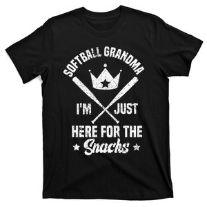 Softball Grandma I'm Just Here for the snacks Baseball Cute T-Shirt