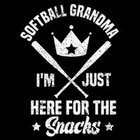 Softball Grandma I'm Just Here for the snacks Baseball Cute Button