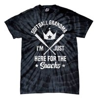 Softball Grandma I'm Just Here for the snacks Baseball Cute Tie-Dye T-Shirt