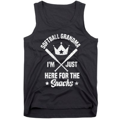 Softball Grandma I'm Just Here for the snacks Baseball Cute Tank Top