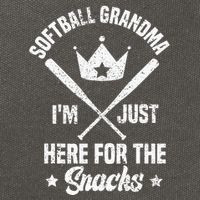Softball Grandma I'm Just Here for the snacks Baseball Cute Cotton Canvas Backpack