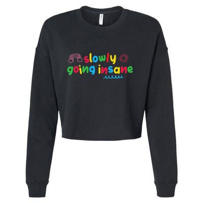 Slowly Going Insane Kidcore Clowncore Aesthetic Cropped Pullover Crew