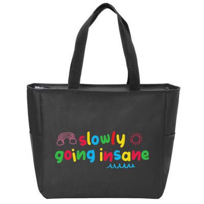 Slowly Going Insane Kidcore Clowncore Aesthetic Zip Tote Bag