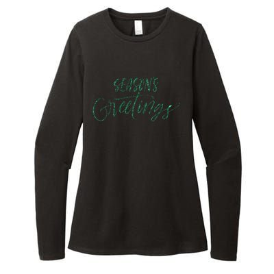 Seasons Greetings In Script Cursive Meaningful Gift Womens CVC Long Sleeve Shirt