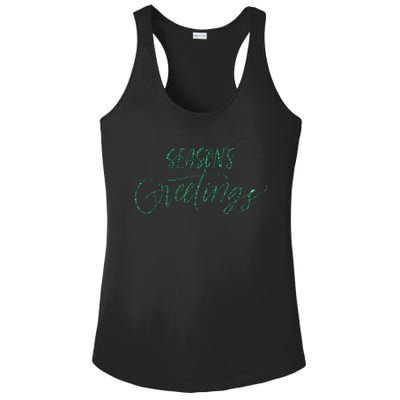 Seasons Greetings In Script Cursive Meaningful Gift Ladies PosiCharge Competitor Racerback Tank