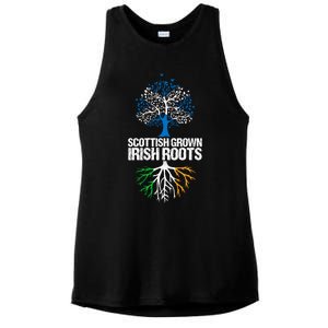 Scottish Grown Irish Roots Scotland Ireland Gift Ladies PosiCharge Tri-Blend Wicking Tank