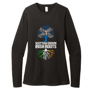 Scottish Grown Irish Roots Scotland Ireland Gift Womens CVC Long Sleeve Shirt