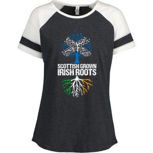 Scottish Grown Irish Roots Scotland Ireland Gift Enza Ladies Jersey Colorblock Tee